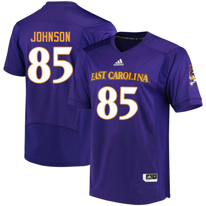 Men #85 Jonathan Johnson ECU Pirates College Football Jerseys Sale-Purple